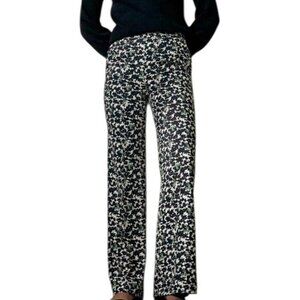 Boden Black and White Printed Wide-Leg Trousers